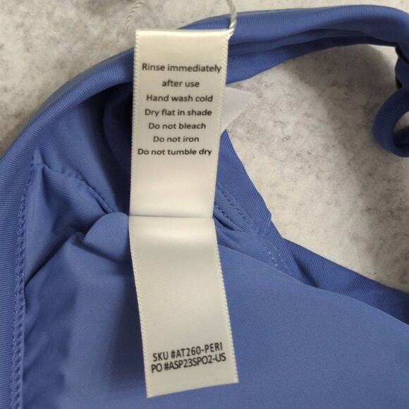 NWT Andie Blue Front Tie Adjustable Straps Crete Top Bikini Periwinkle Blue XS - Picture 8 of 10